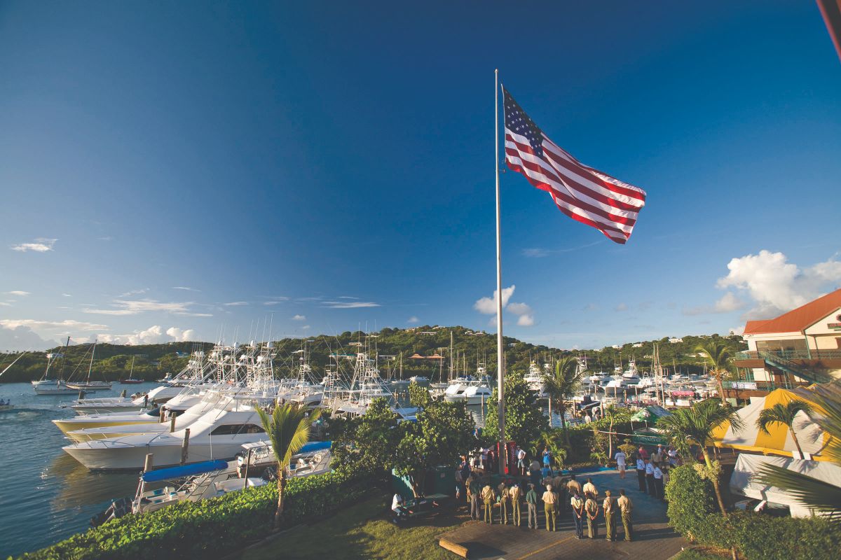 01-American Yacht Harbor-St Thomas Marina -Flag Ceremony